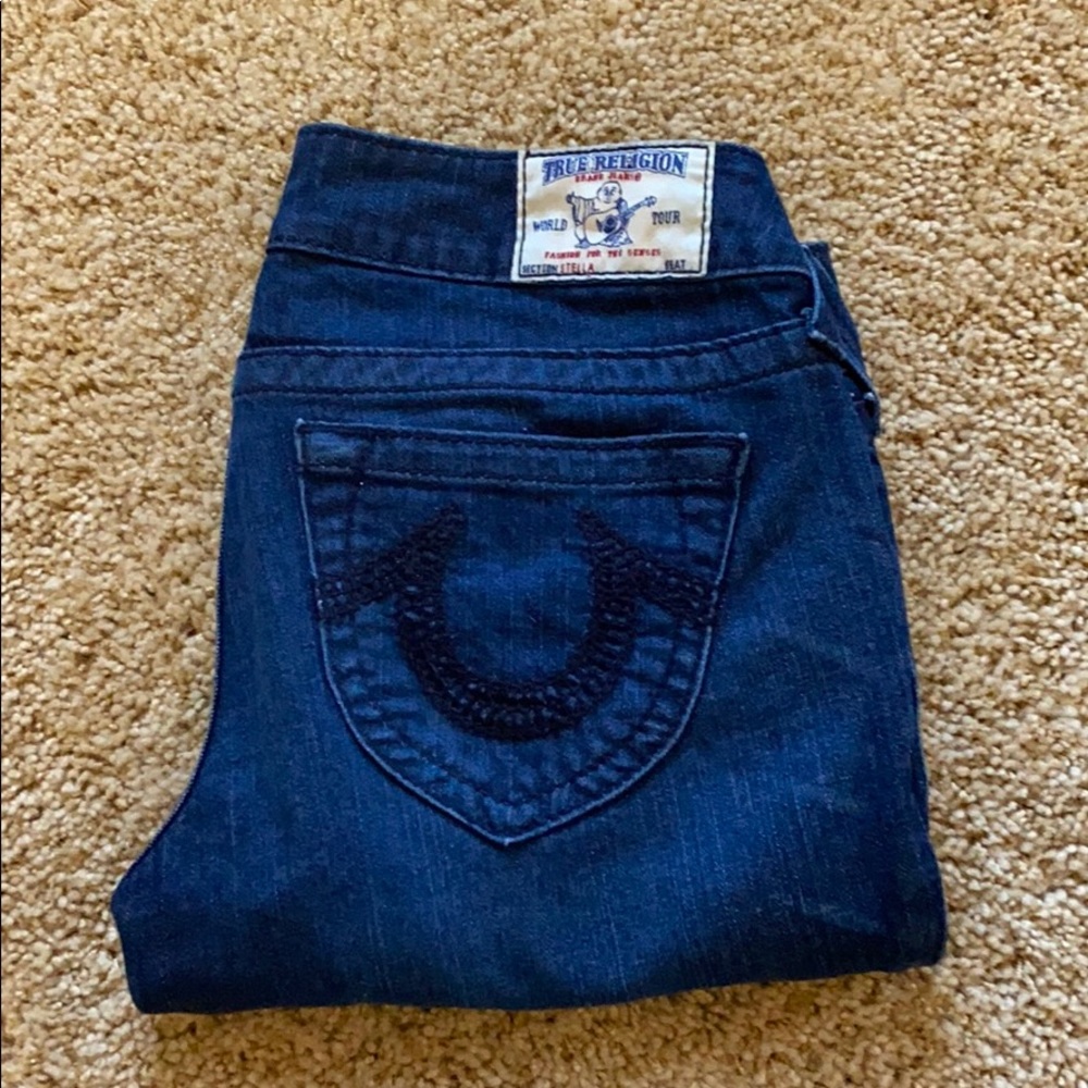 True Religion Women's Stella Skinny Jeans Dark Blue